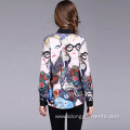 Elegant Design Full Sleeve Polyester Colorful Printed Ladies